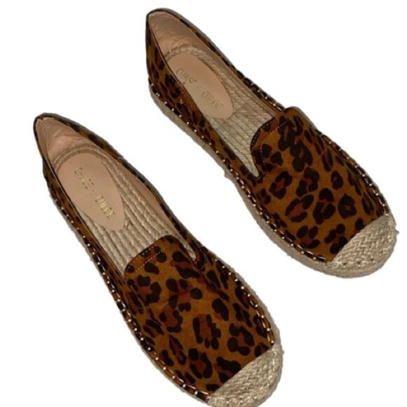 CHASE + CHLOE Sierra Leopard Print Espadrille Slip Ons - Picture 3 of 5